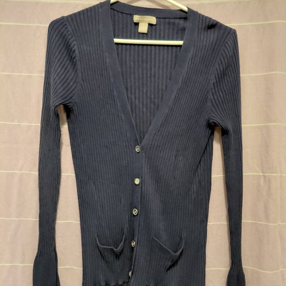 Dark Purple Cable Knit Cardigan with Pockets and Buttons